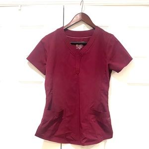 Healing Hands Purple Label Maroon scrub top XS